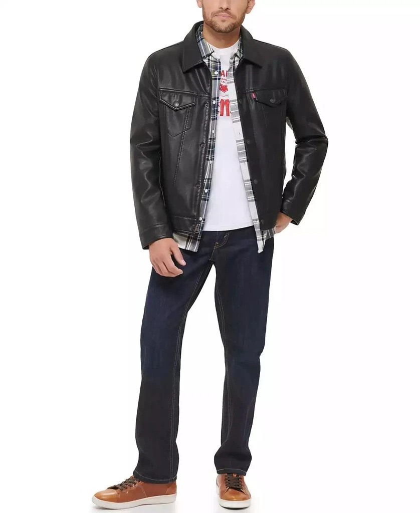 商品Levi's|Men's Faux Leather Trucker Jacket,价格¥588,第5张图片详细描述