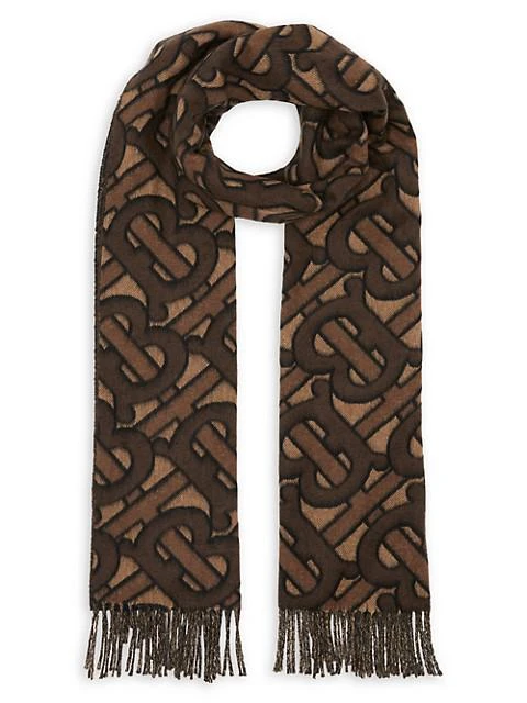 商品Burberry|TB Monogram Cashmere Jacquard Scarf,价格¥5401,第1张图片