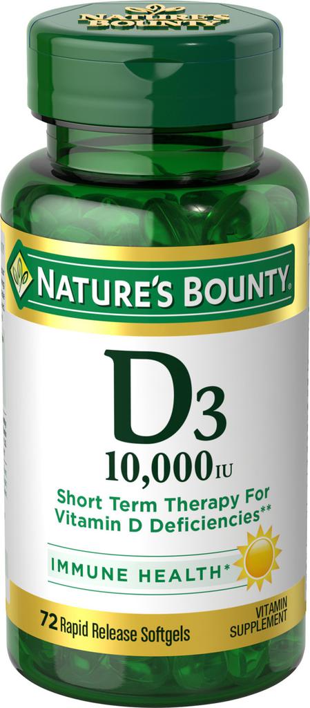 D Vitamins: Nature's Bounty® Vitamin D3 250 mcg (10,000 IU)商品第1张图片规格展示