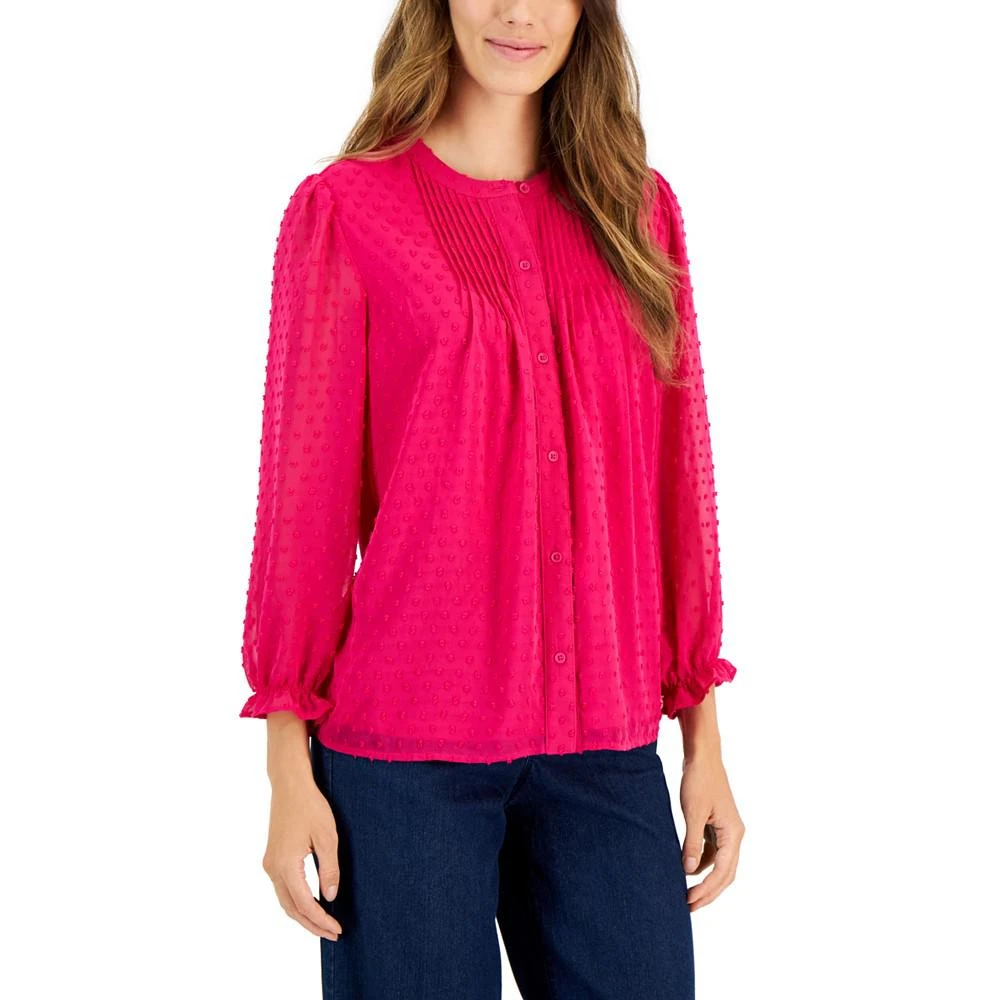 商品Charter Club|Women's 3/4-Sleeve Pintuck Blouse, Created for Macy's,价格¥154,第1张图片