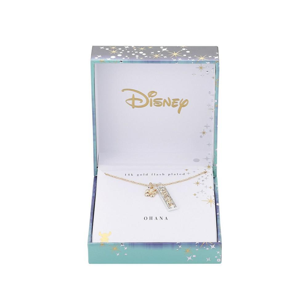 商品Disney|Two-Tone Gold Flash-Plated Crystal "Ohana" Pendant Necklace,价格¥111,第4张图片详细描述