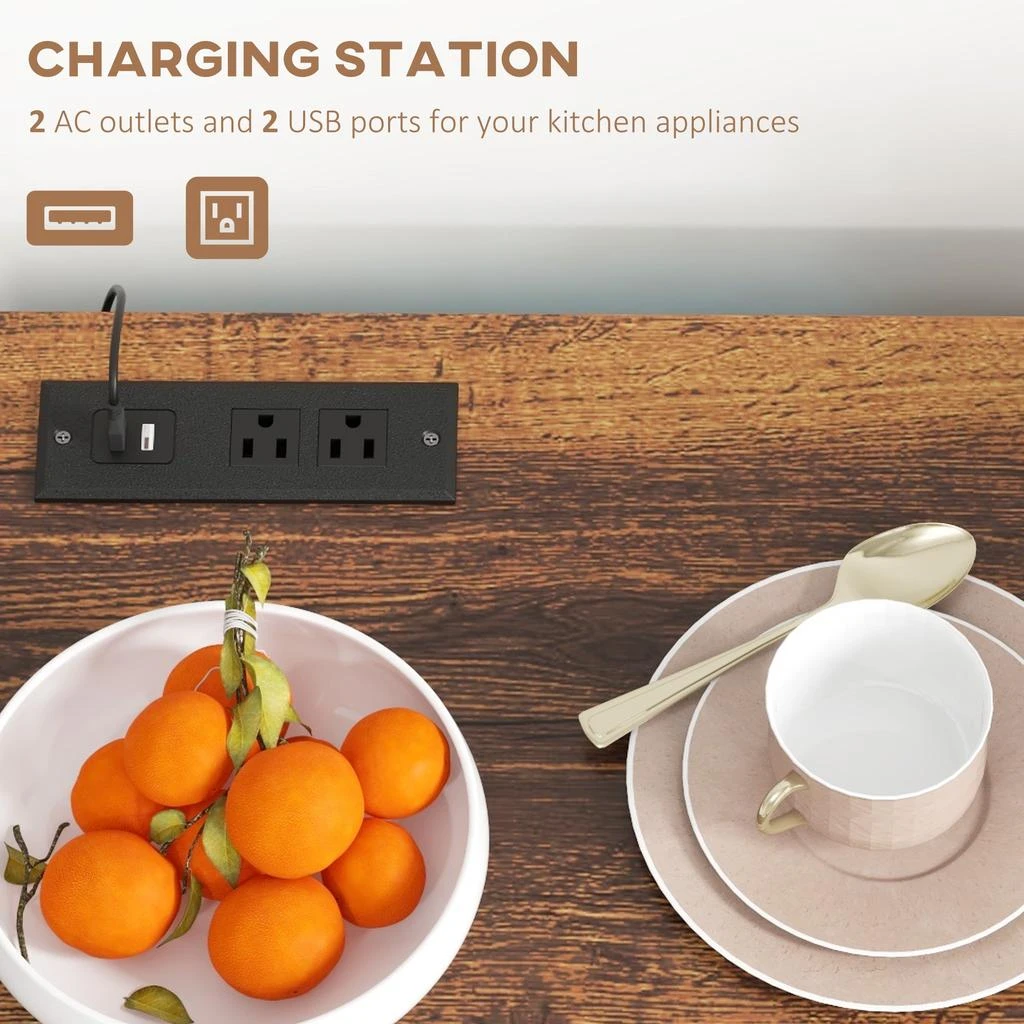 商品Simplie Fun|Simplie Fun Industrial Wine Cabinet with Charger and LED Lights,价格¥2814,第4张图片详细描述