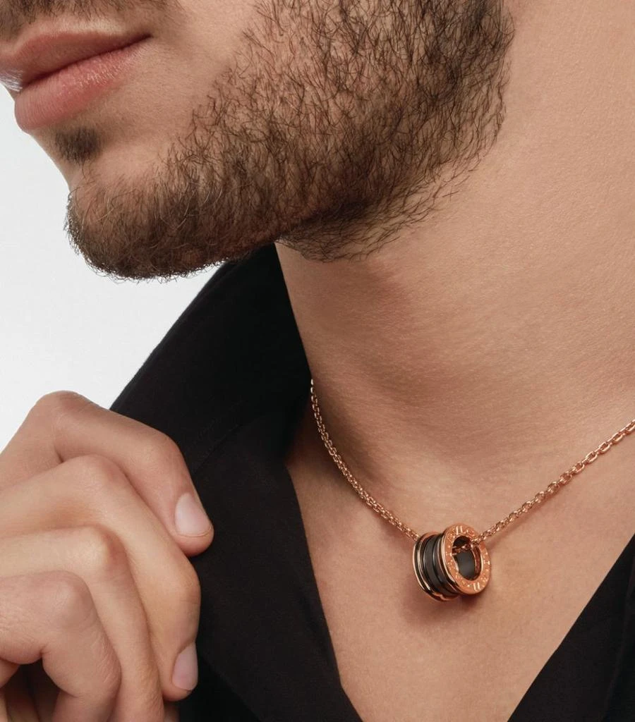 商品BVLGARI|Rose Gold And Ceramic B.Zero1 Necklace,价格¥38973,第2张图片详细描述
