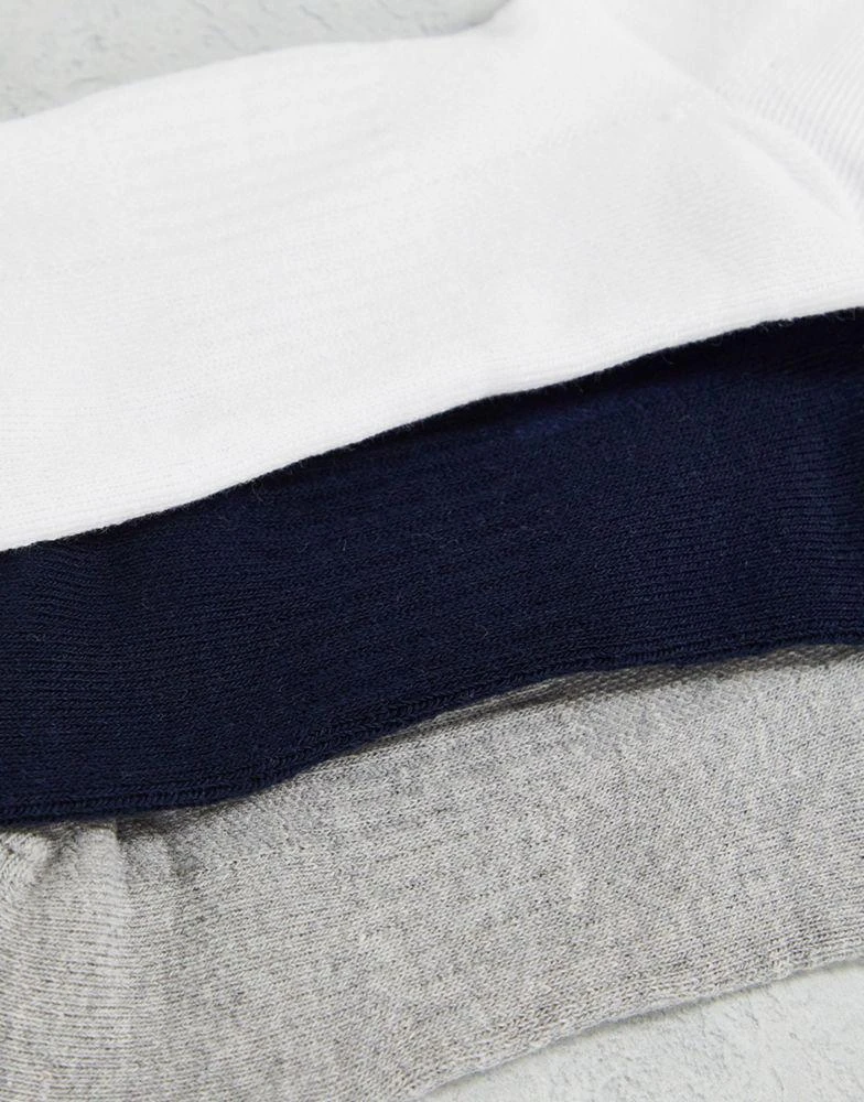 商品Ralph Lauren|Polo Ralph Lauren 3 pack socks in white, grey, navy with pony stripe,价格¥224,第4张图片详细描述