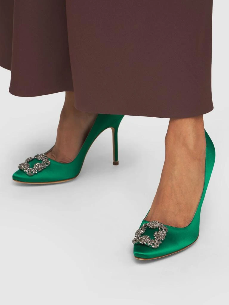 商品Manolo Blahnik|105mm Hangisi Satin Pumps,价格¥9212,第1张图片详细描述