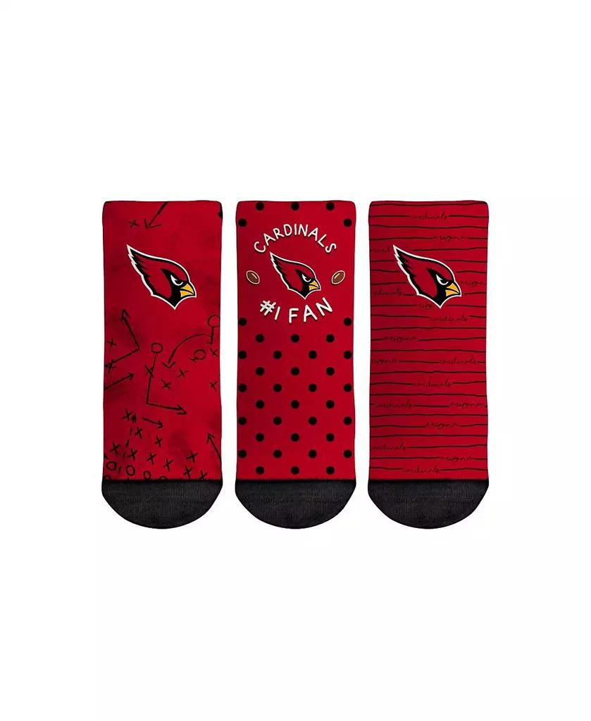 商品Rock 'Em|Toddler Boys and Girls Socks Arizona Cardinals #1 Fan 3-Pack Crew Socks Set,价格¥150,第1张图片