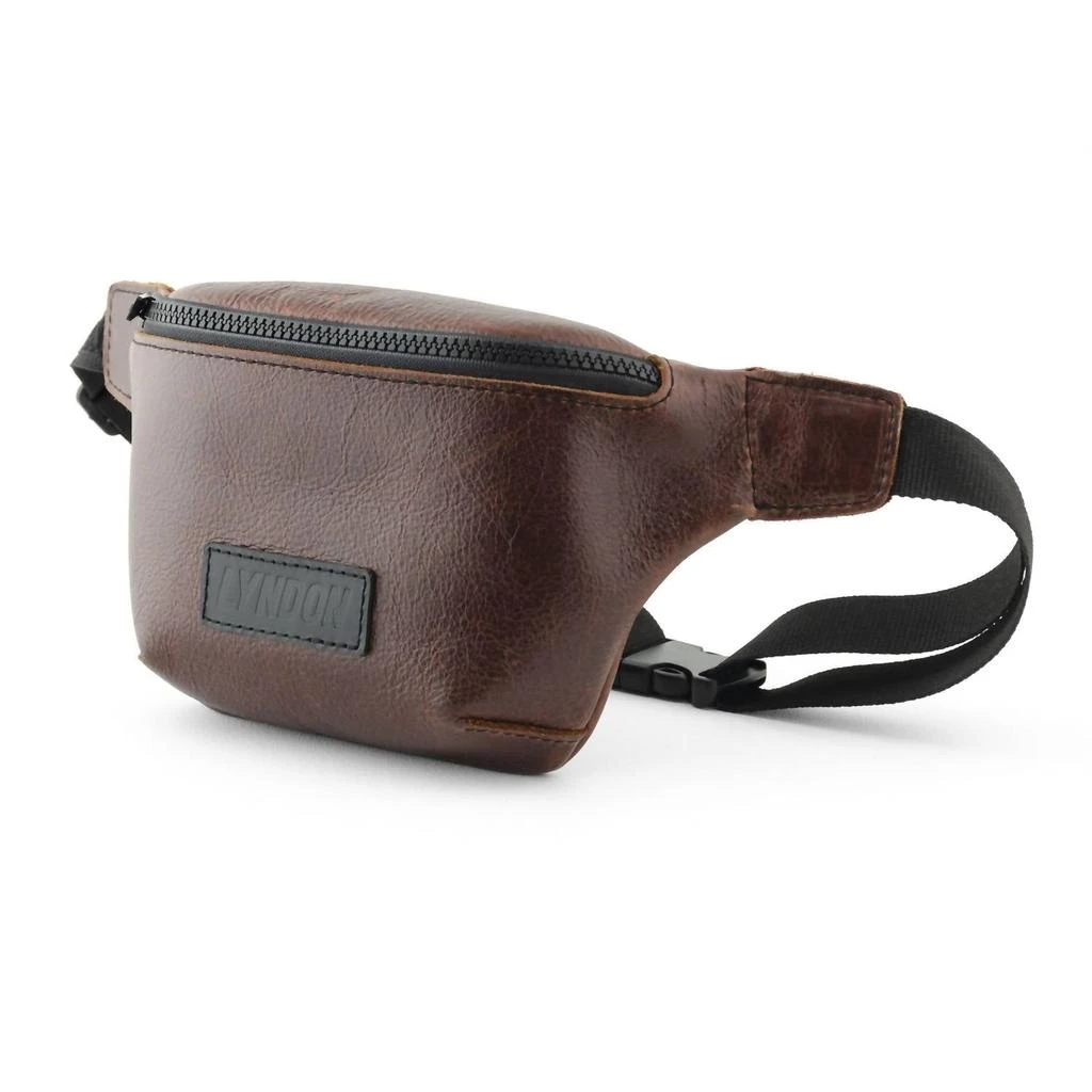 商品Lyndon|Men's Leather Belt Bag Fanny Pack In Bourbon,价格¥539,第2张图片详细描述