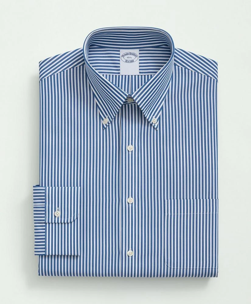 商品Brooks Brothers|Supima® Cotton Poplin Polo Button-Down Collar, Striped Dress Shirt,价格¥947,第4张图片详细描述