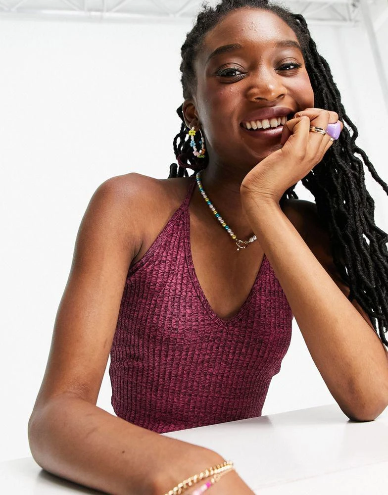 商品ASOS|ASOS DESIGN halter top in pink space dye,价格¥70,第3张图片详细描述