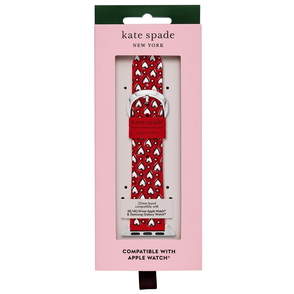 商品Kate Spade|Women's Red Heart Print Silicone Band for Apple Watch, 38mm, 40mm, 41mm,价格¥502,第3张图片详细描述