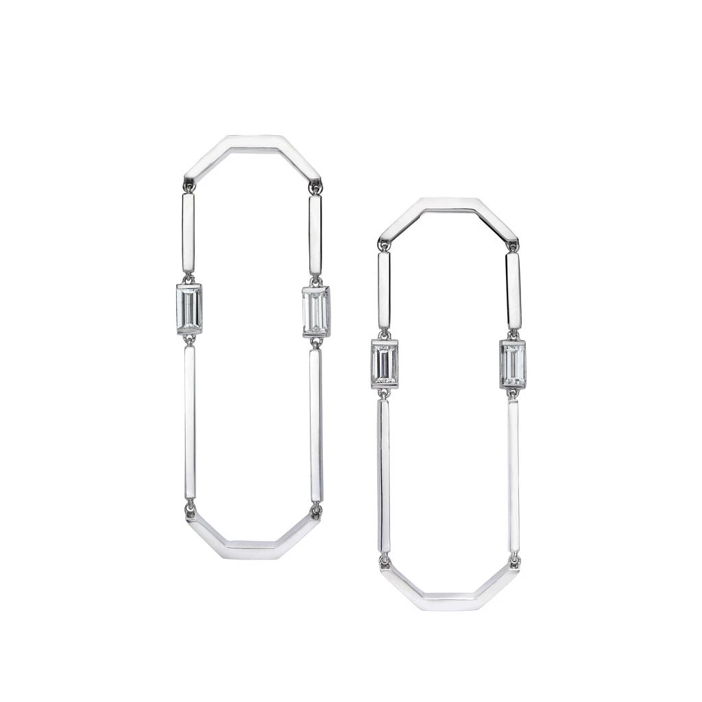 商品AME|Âme Angles 18K White Gold, Lab-Grown Diamond 0.96ct. tw. Octagon Link Earrings,价格¥21971,第1张图片