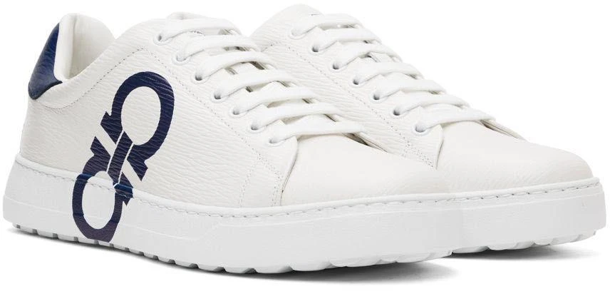 商品Salvatore Ferragamo|White Gancini Sneakers,价格¥2767,第4张图片详细描述