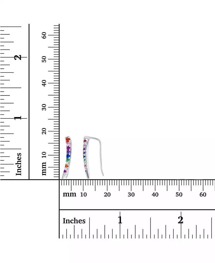 商品Macy's|Multi Color Cubic Zirconia Graduated Ear Climbers in Sterling Silver (Also in 14k Gold Over Silver),价格¥94,第4张图片详细描述