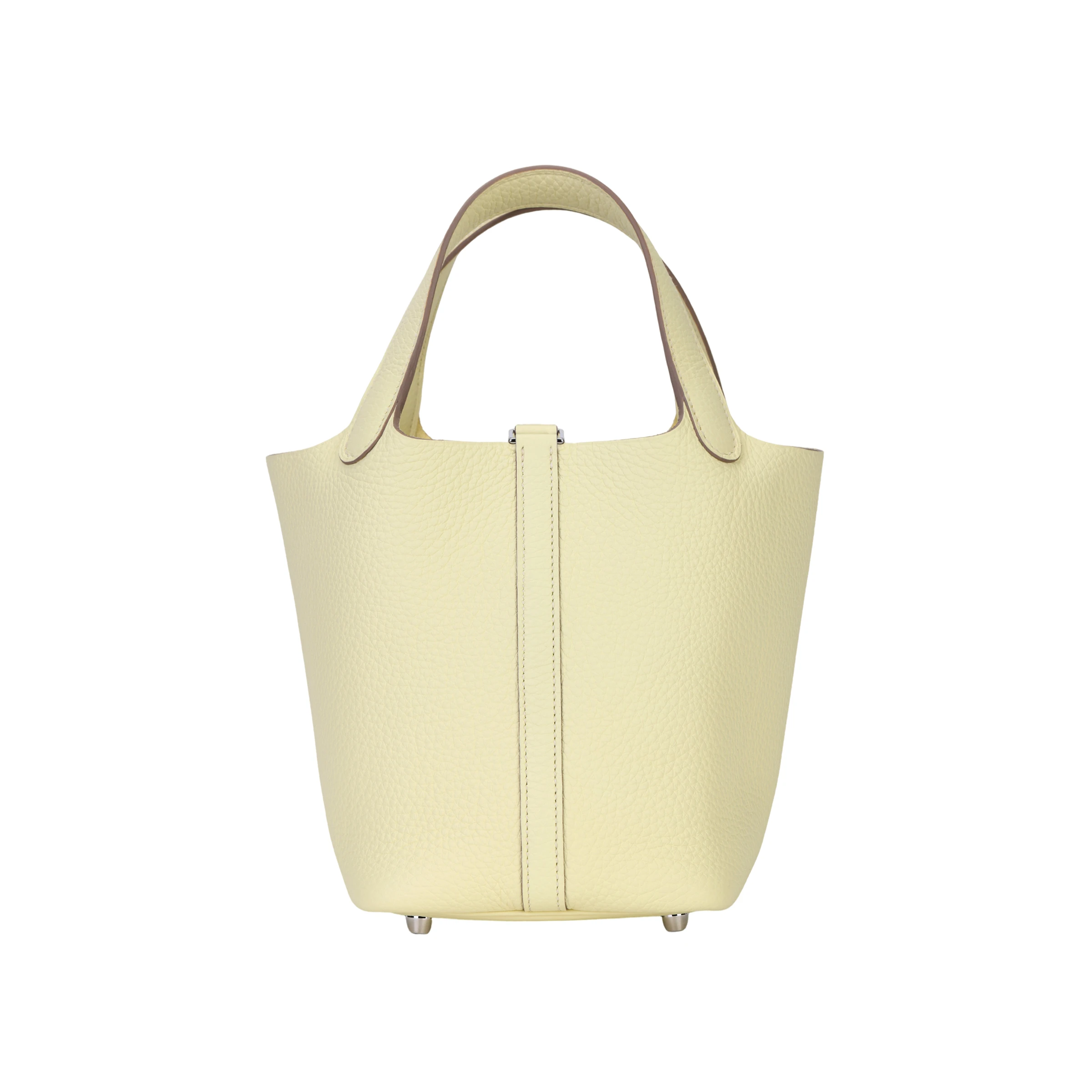 商品[国内直发] Hermes|爱马仕 Picotin Lock 18 银扣 Clemence小公牛皮 菜篮子水桶包手提包 男女同款情侣款 Jaune Milton米尔顿黄,价格¥35822,第6张图片详细描述