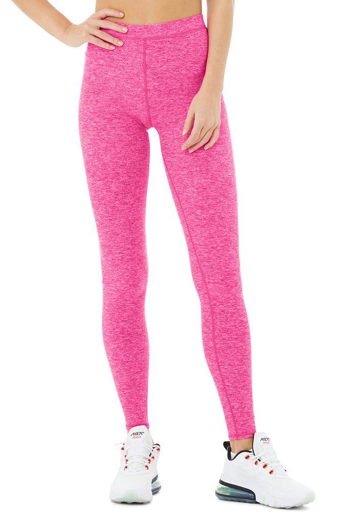 商品Alo|High-Waist Alosoft Flow Legging - Neon Pink Heather,价格¥276-¥552,第1张图片