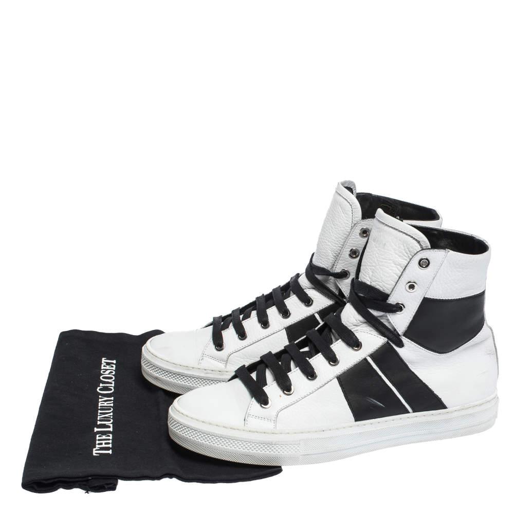 Amiri Black/White Leather Sunset Lace High Top Sneakers Size 42商品第8张图片规格展示