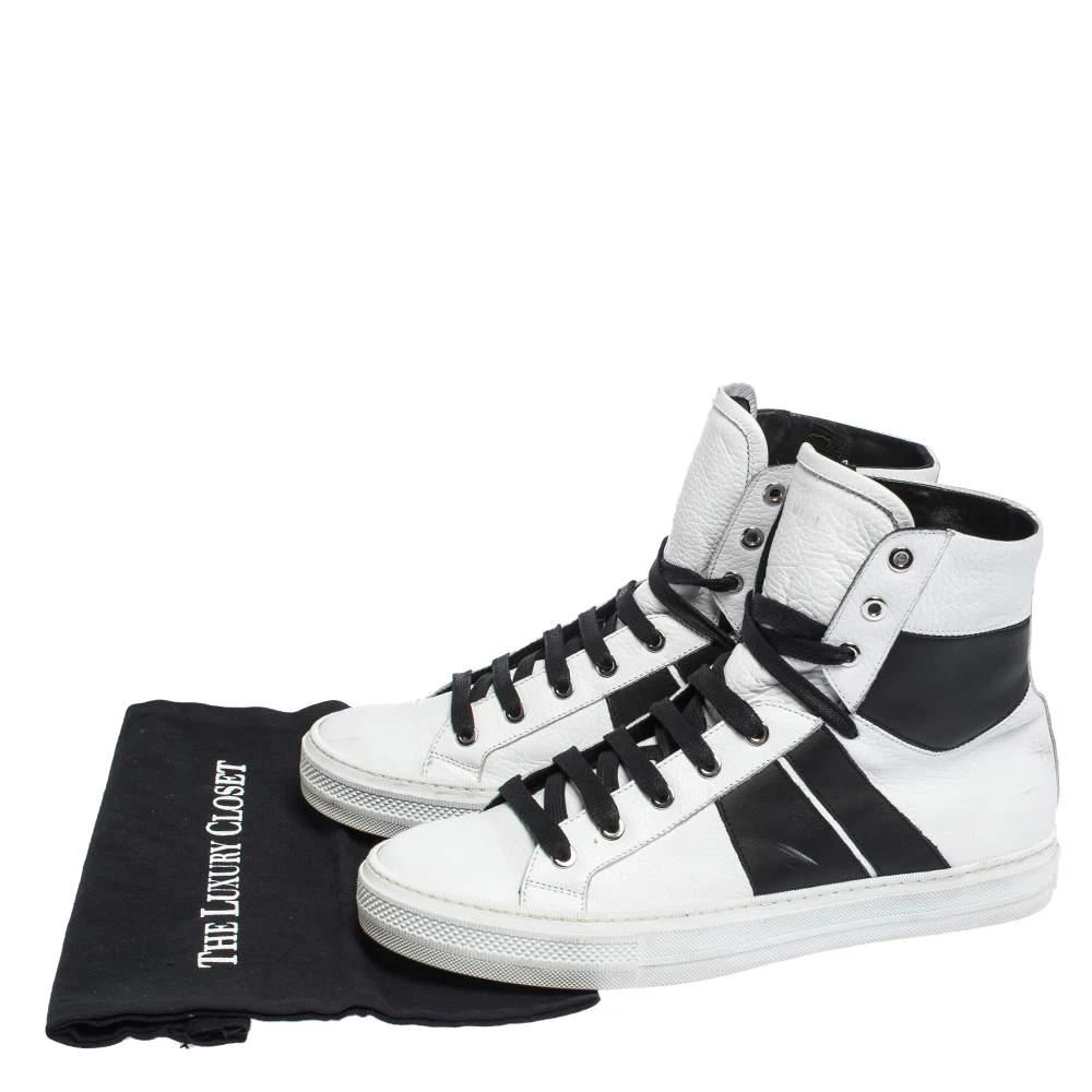 Amiri Black/White Leather Sunset Lace High Top Sneakers Size 42 商品