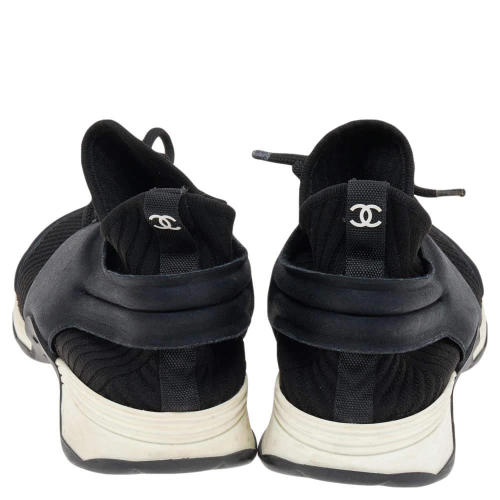 商品[二手商品] Chanel|Chanel Black Stretch Fabric and Neoprene CC Low Top Sneakers Size 40,��价格¥6079,第5张图片详细描述