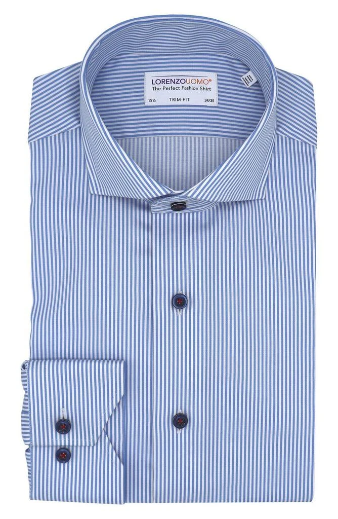 商品Lorenzo Uomo|Trim Fit Thin Stripe Cotton Dress Shirt,价格¥378,第1张图片