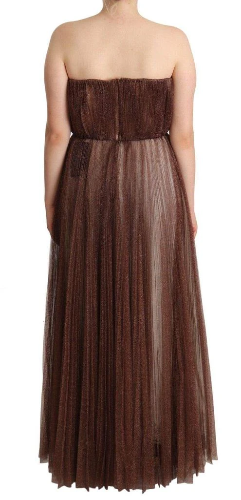 商品Dolce & Gabbana|Dolce & Gabbana Metallic Bronze Polyester Maxi Gown Dress,价格¥29286,第4张图片详细描述