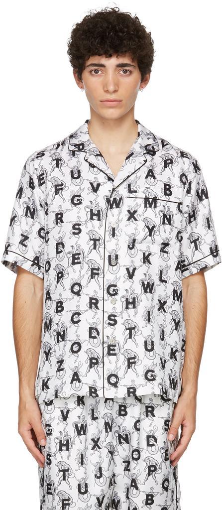 商品Burberry|SSENSE 独家发售白色 Mythical Alphabet 系列真丝短袖衬衫,价格¥8408,第1张图片