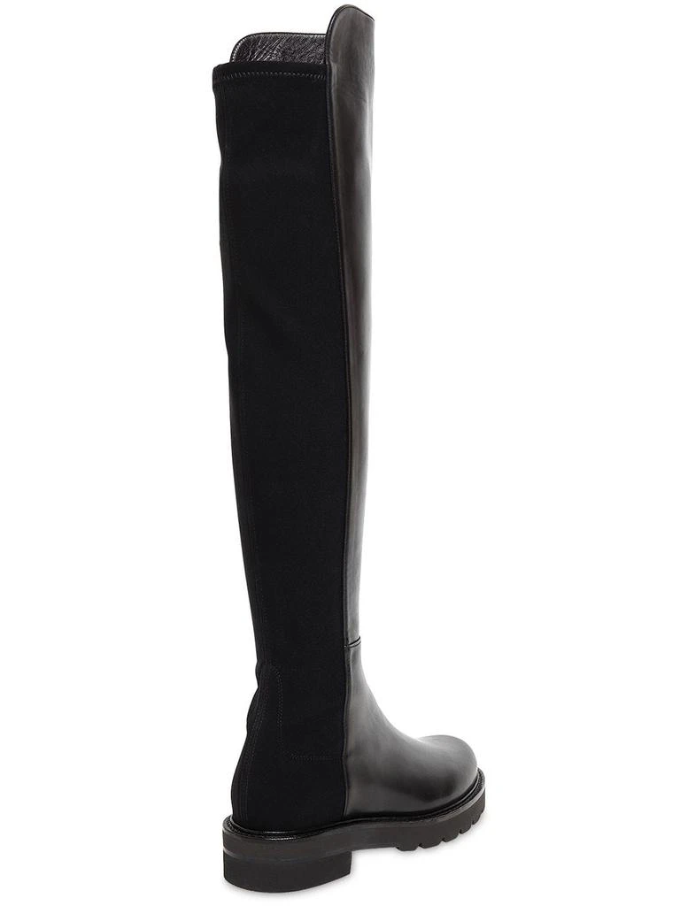 商品Stuart Weitzman|30mm 5050 Lift Leather & Gabardine Boots,价格¥5561,第4张图片详细描述