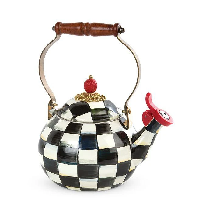 商品MacKenzie-Childs|Courtly Check Enamel Whistling Tea Kettle,价格¥1280,第1张图片