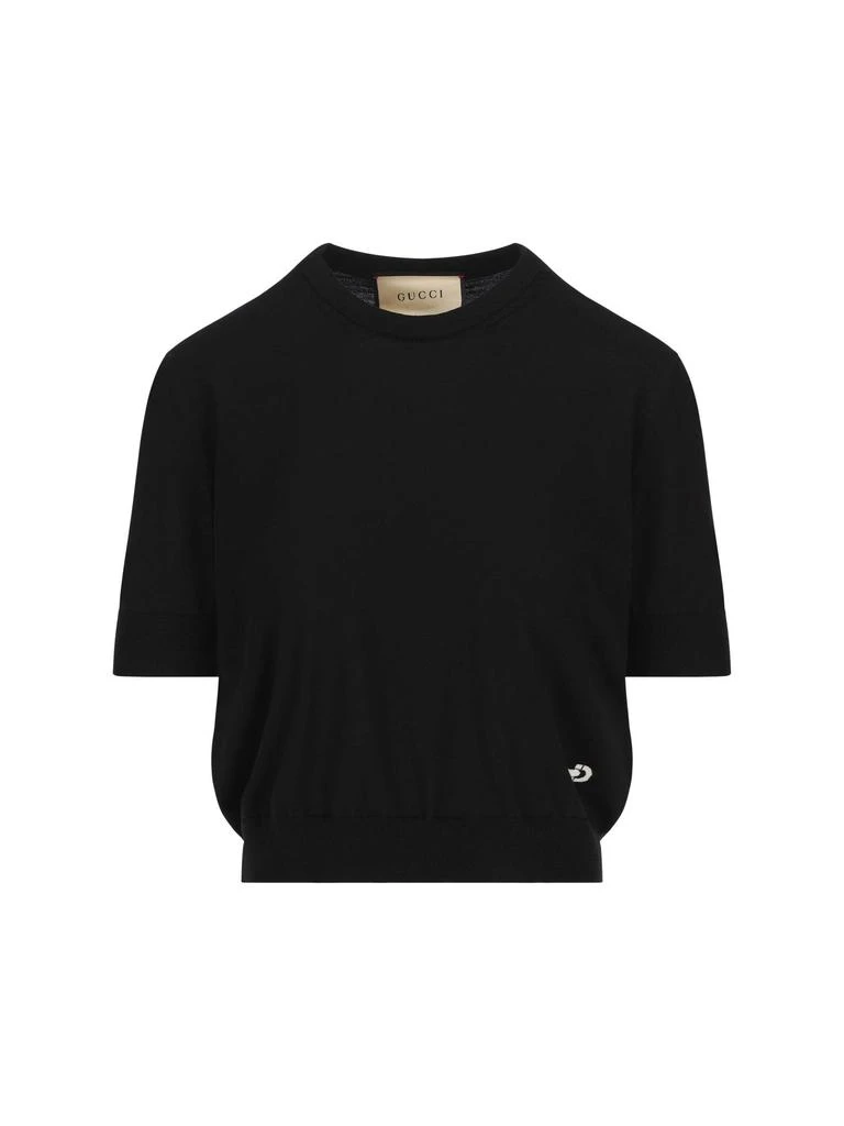 商品Gucci|Gucci Horsebit Logo Knit Short-Sleeved T-Shirt,价格¥6422,第1张图片