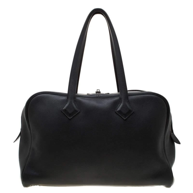 商品[二手商品] Hermes|Hermes Black Leather Victoria II Fourre Tout 35 Bag,价格¥17476,第4张图片详细描述