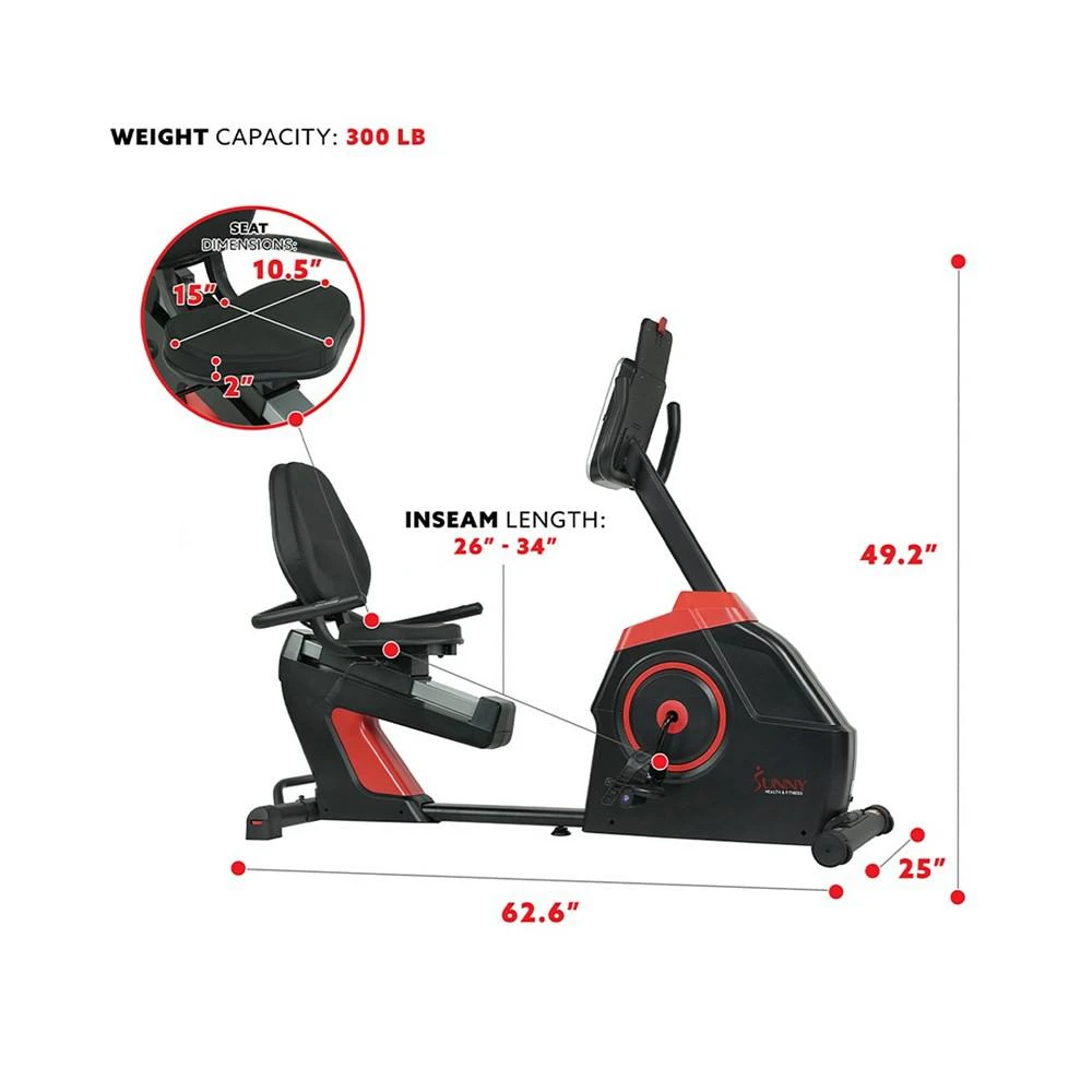 商品Sunny Health & Fitness|Evo Fit Cardio Recumbent Bike, Sf-Rb4954,价格¥7694,第3张图片详细描述
