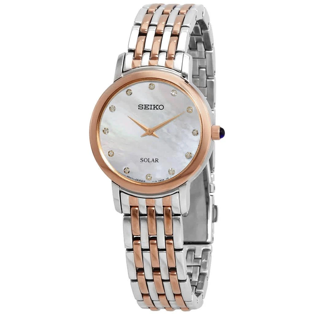 商品Seiko|Seiko Quartz Diamond Mother of Pearl Dial Ladies Watch SUP408,价格¥1272,第1张图片