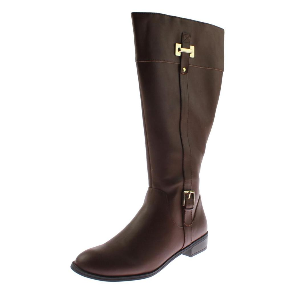 Karen Scott Womens Deliee Wide Calf Faux Leather Knee-High Boots商品第1张图片规格展示
