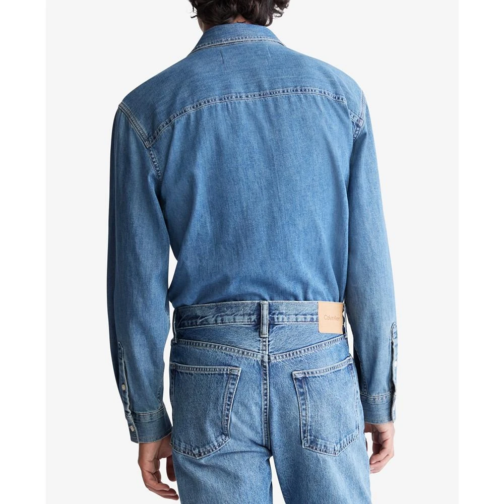 商品Calvin Klein|Men's Classic Denim Long-Sleeve Shirt,价格¥238,第2张图片详细描述