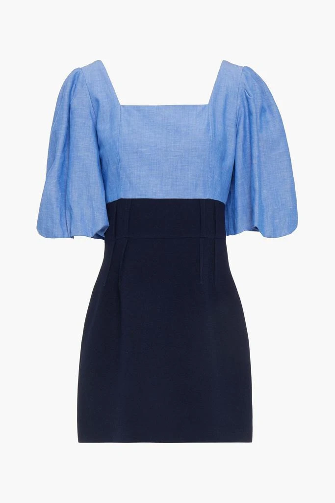 商品Sandro|May chambray-paneled crepe mini dress,价格¥668,第1张图片