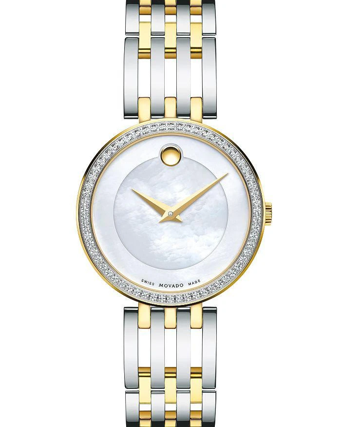 商品Movado|Esperanza Diamond Bezel Two-Tone Watch, 28mm,价格¥9749,第1张图片