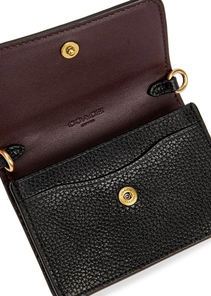 商品Coach|Black grained leather wallet-on-chain,价格¥812,第4张图片详细描述