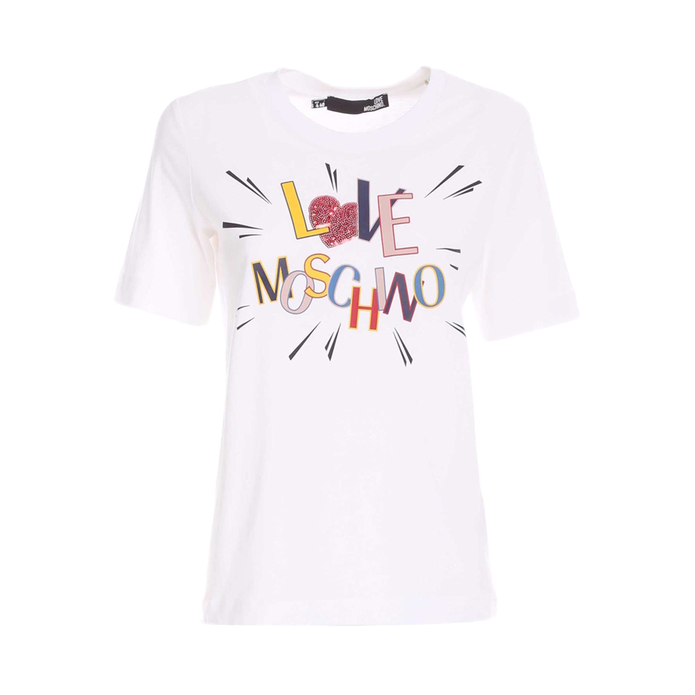 MOSCHINO 莫斯奇诺 女士白色T恤 W4F153-EM3876-A00商品第1张图片规格展示