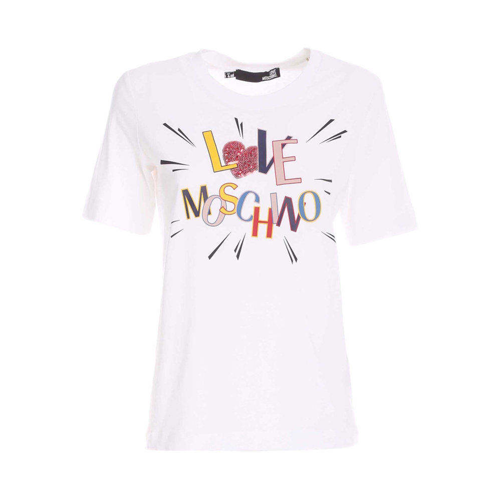 商品Moschino|MOSCHINO 莫斯奇诺 女士白色T恤 W4F153-EM3876-A00,价格¥484,第1张图片