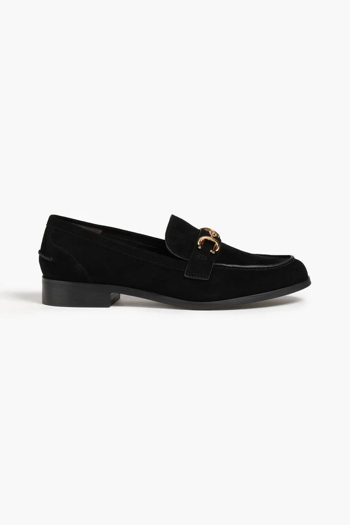 商品Stuart Weitzman|Owen buckle-embellished suede loafers,价格¥1120,第1张图片