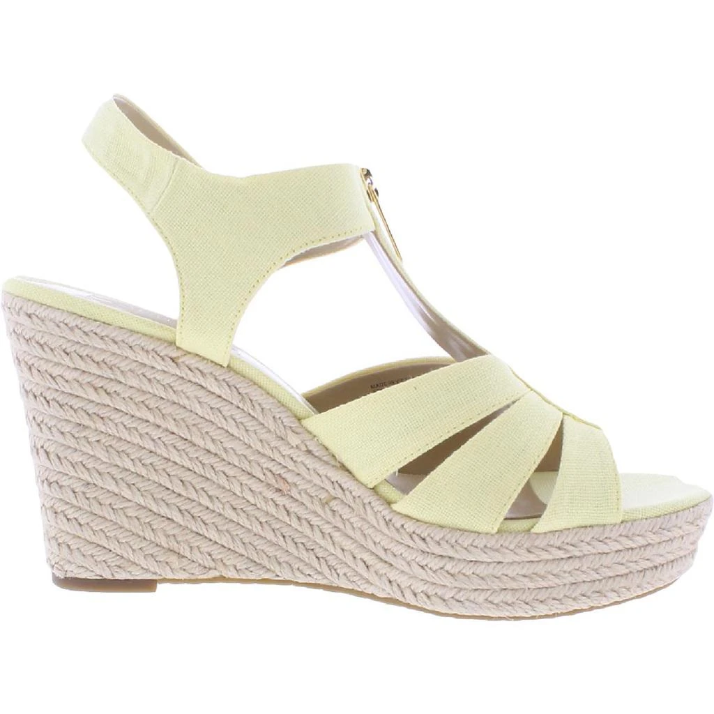 商品Michael Kors|MICHAEL Michael Kors Womens BHFO Canvas Textile Ankle Wedge Sandals,价格¥130,第2张图片详细描述