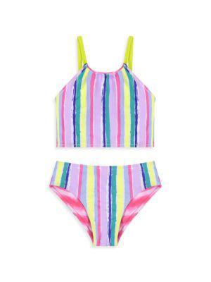 商品Andy & Evan|Little Girl's 2-Piece Reversible Tie-Dye Print Swimsuit,价格¥108,第5张图片详细描述