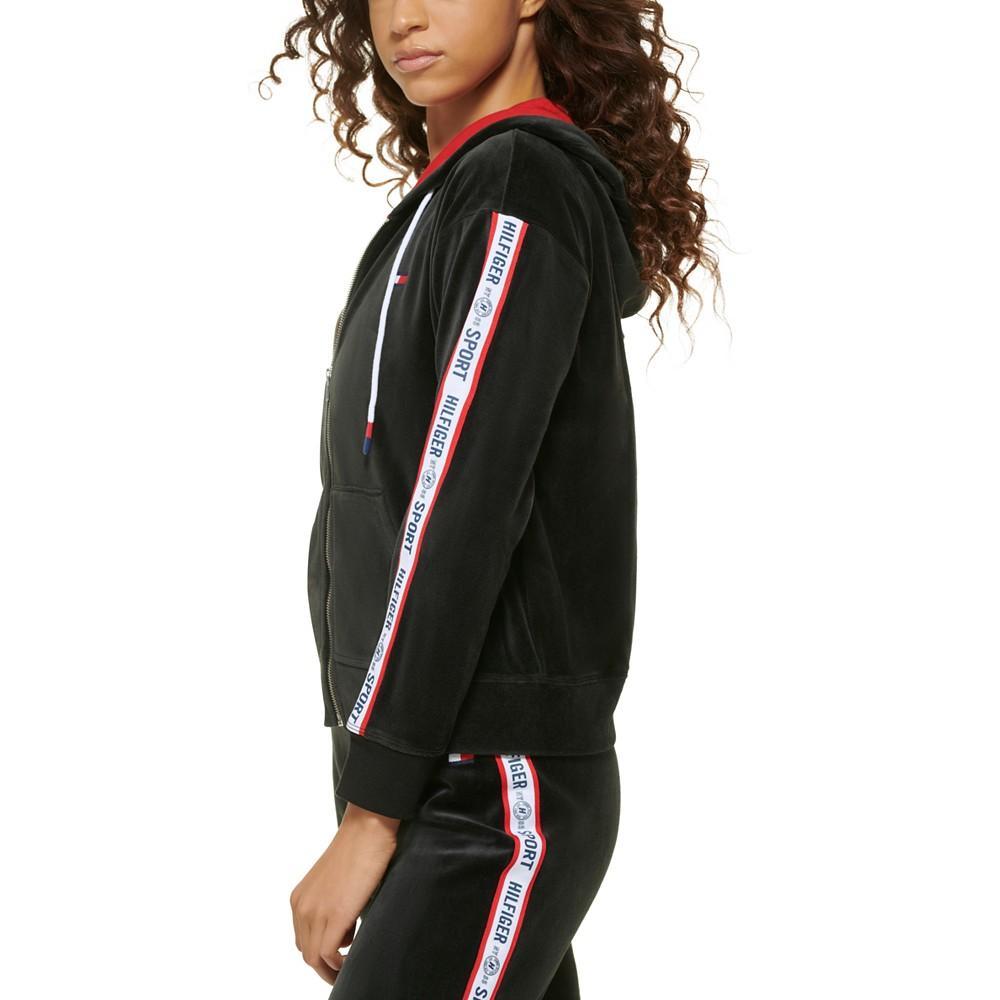 商品Tommy Hilfiger|Women's Zip-Front Velour Hooded Sweatshirt,价格¥242,第5张图片详细描述