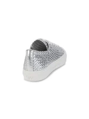 商品Stuart Weitzman|Wova Metallic Woven Leather Sneakers,价格¥720,第3张图片详细描述