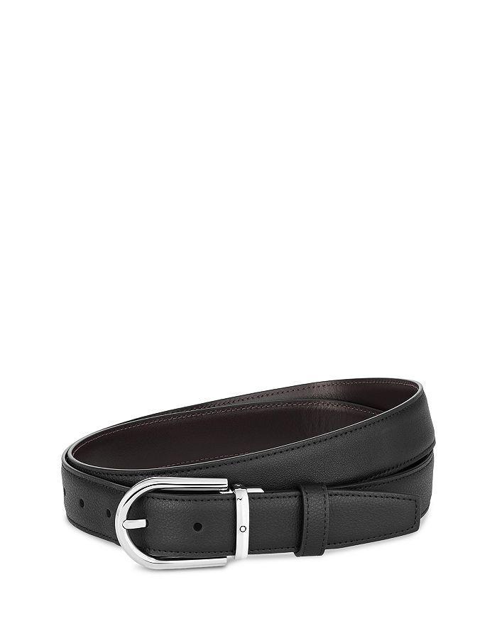 商品MontBlanc|Men's Horseshoe Stainless Steel Reversible Leather Belt,价格¥2313,第3张图片详细描述