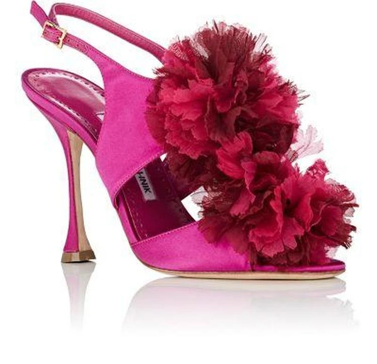 商品Manolo Blahnik|Flore Satin Sandals,价格¥3859,第2张图片详细描述