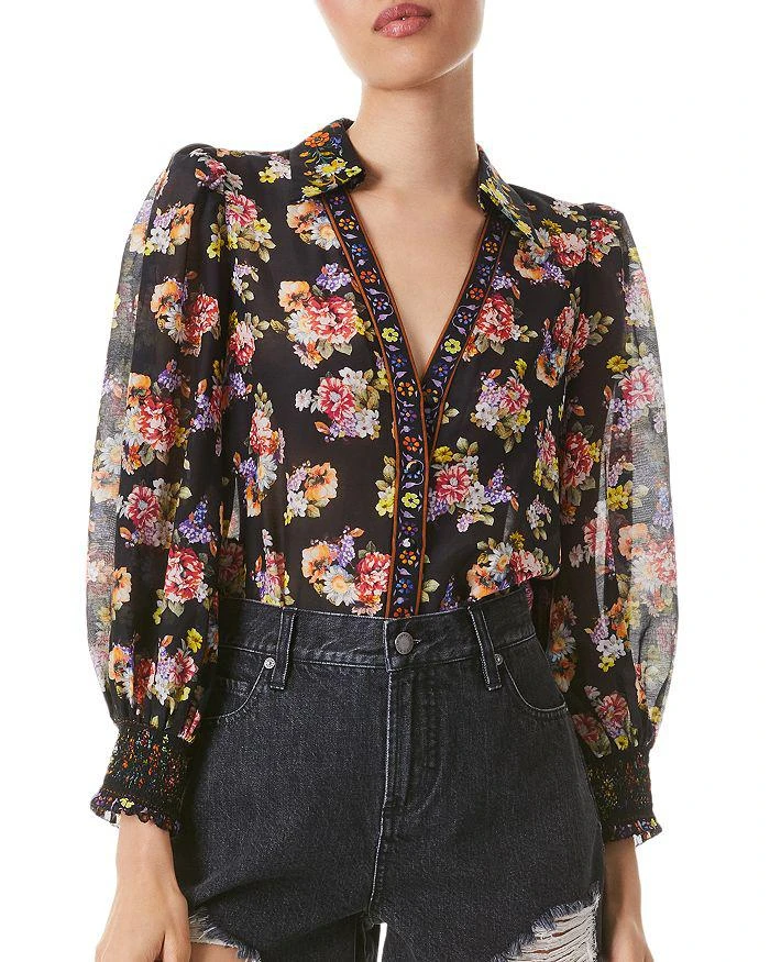 商品Alice + Olivia|Cosima Floral Button Up Blouse,价格¥890,第1张图片