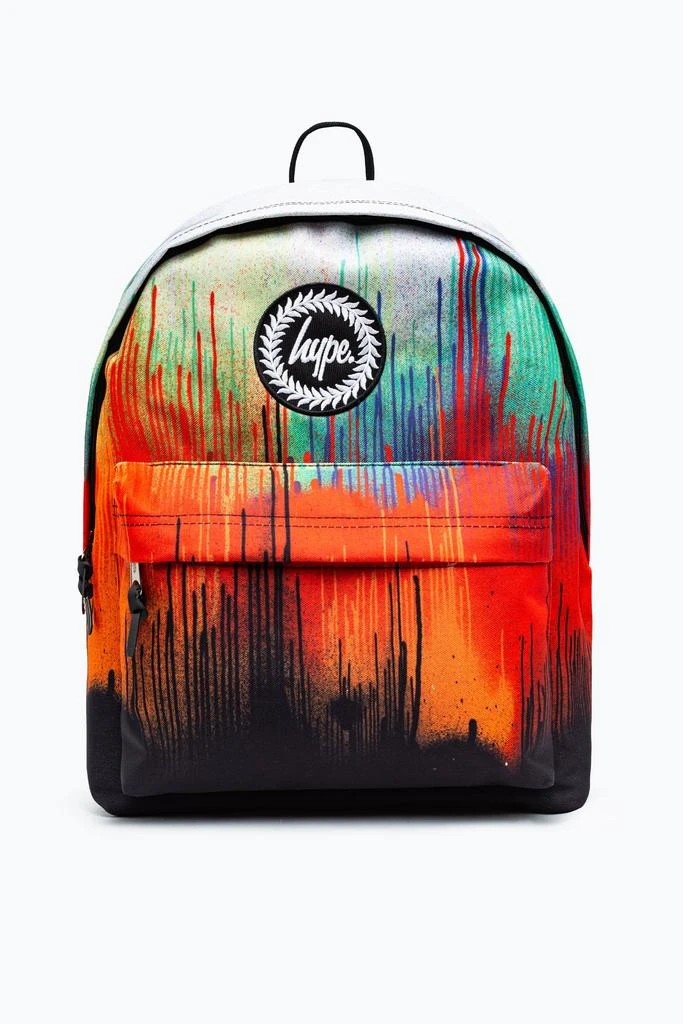 商品HYPE BAGS|HYPE UNISEX RED MULTI DRIP CREST BACKPACK,价格¥276,第1张图片