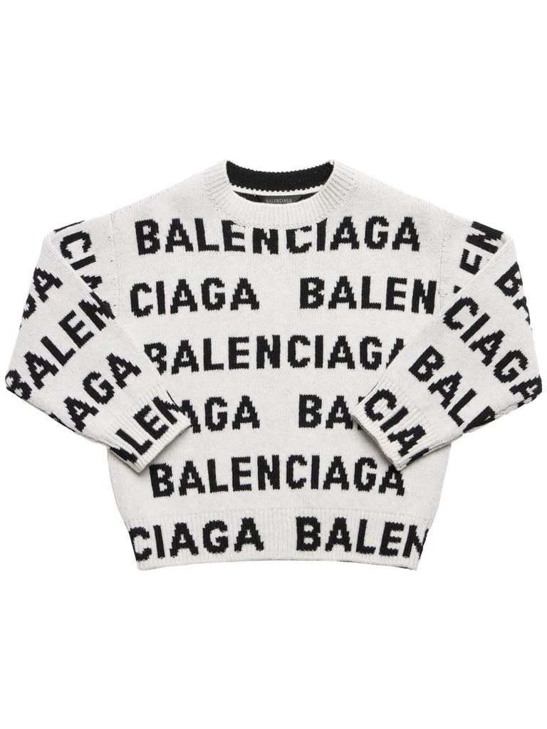 商品Balenciaga|All-over Logo Wool Crewneck Sweater,价格¥4447,第1张图片