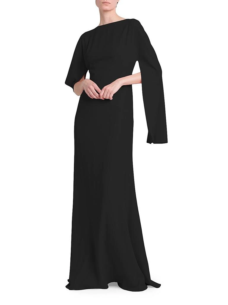 商品Alexander McQueen|Crepe Asymmetric Cape-Sleeve Gown,价格¥8523,第2张图片详细描述