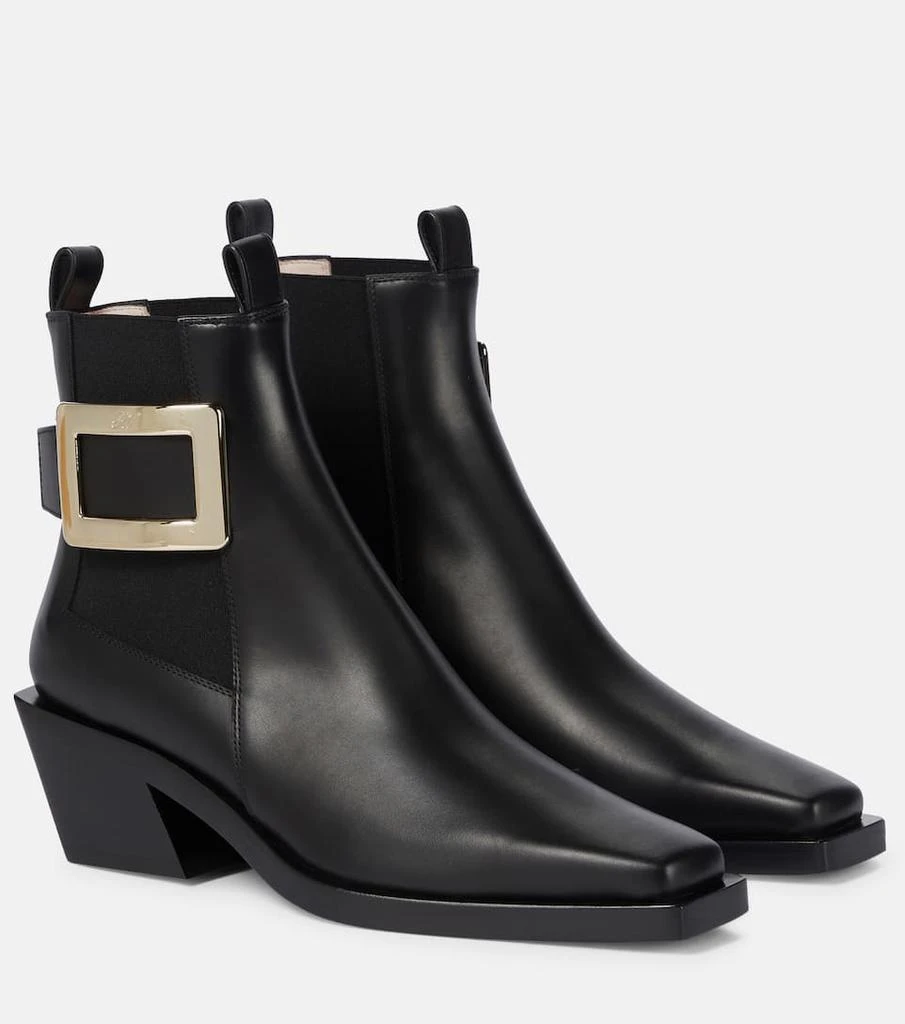 商品Roger Vivier|Belle Vivier 55 leather Chesea boots,价格¥6074,第1张图片